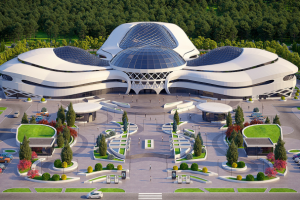 Визуализация оперного театра с прилегающей территорией.