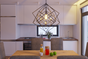 Интерьер дома в Крыму с видом на горы.