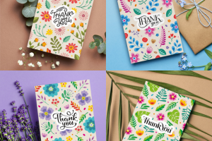 Thank You Cards "Цветы", 4 шт.