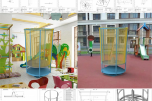 Решение детской карусели диаметром 1.2 и 1.425 метров 2018