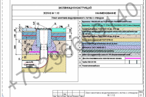 Схема монтажа водоприемного лотка с отводом