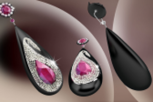 Серьги "Черный Титан"