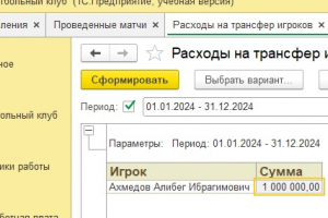 Конфигурация "Футбольный клуб".