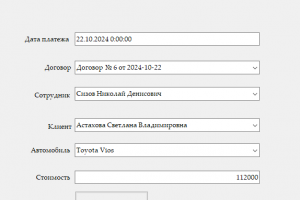 программа на С# "Аренда автомобилей"
