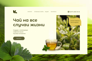 Концепт первого экрана сайта цветочного магазина