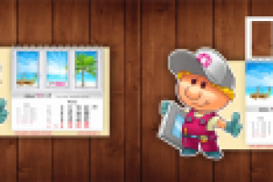 Календарь с использованием фирменного персонажа компании