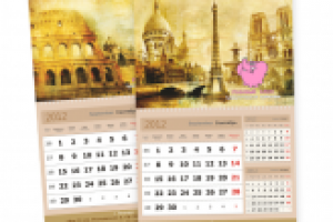 Серия кварт. календарей для турагентства "Розовый слон"
