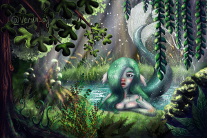 Русалка в пруду