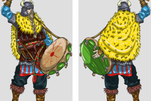 Викинг-барабанщик для оловянных солдатиков