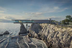 Дом с пирсом в минимализме