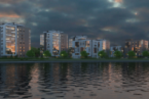 3д визуализация. Жилой комплекс. Ночной вид