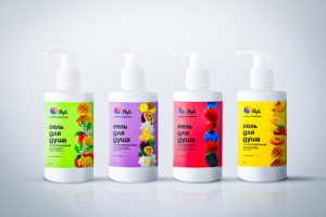 Дизайн этикеток линейки гелей для душа Stefa