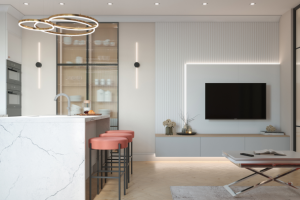 Визуализация кухни-гостиной