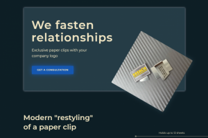 Создание сайта под ключ на Tilda - брендированные скрепки