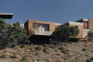 Визуализация дома на Кипре с анимацией