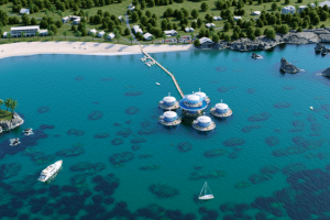 HIVE. Подводная гостиница. Бермуды. Вид на остров