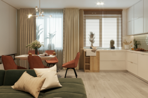 визуализация кухни-гостиной