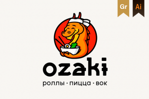 Логотип для азиатского ресторана - Ozaki