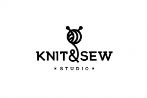 Логотип для студии рукоделия Knit&Sew. Курсы по кройке и шитью, вязанию и вышиванию