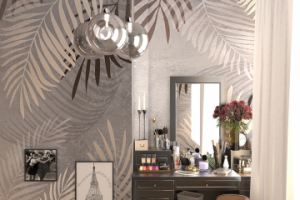 Bedroom interior. Makeup table.