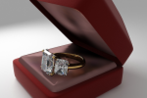 Кольцо в коробочке. Визуализация 3D.