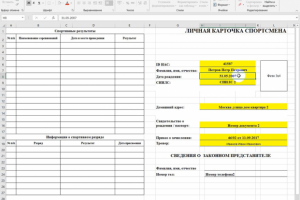 Создать в excel две связанные таблицы для заполнения