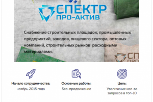 Кейс по продвижению сайта spectr-pro.ru