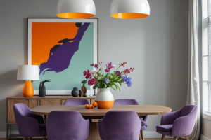 яркая столовая в стиле мемфис