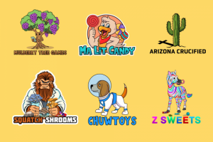 Разработка серии мультяшных логотипов