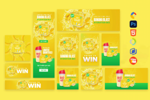 Разработка дизайна серии баннеров для спортивного питания