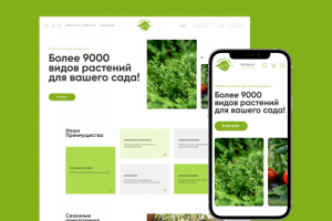 Дизайн сайта для питомника растений: каталог, карточки товаров и страницы кейсов