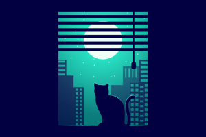 Иллюстрация "Кошка в окошке"