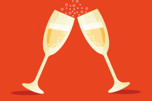 Новогодняя иллюстрация "Бокалы"