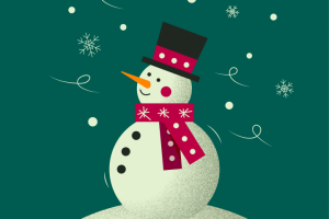 Новогодняя иллюстрация "Снеговик"