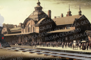 Видео анимация паровоза в 2D изометрии