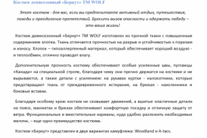 Описание костюма