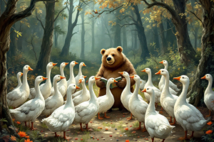 Басня "Как гуси медведя слушали, а лиса смеялась"