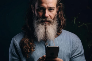 Портрет мужчины со смартфоном