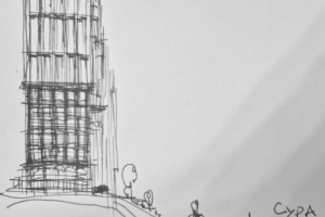 Эскиз многоэтажного дома