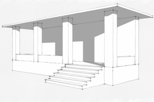 Набросок (эскиз) крыльца дома