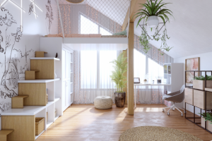 Визуализация интерьера в современном стиле.