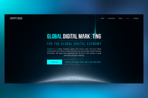 Landing Page for" Crypterius " ICO projects on Blockchain