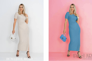 Обработка фото. Перекрас одежды. Замена цвета фона.