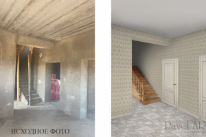 Итерьер 9. Итерьер 8. Обработка фото. Нанесение обоев и плитки.