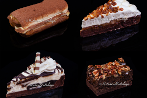 фотосъёмка десертов на чёрном фоне