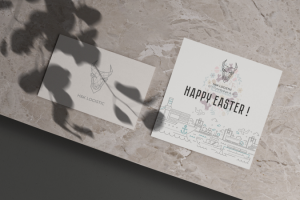 Открытка и визитка для компании H&K Logistic