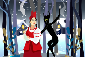 Иллюстрация к книге сказок «Ночь перед Рождеством»