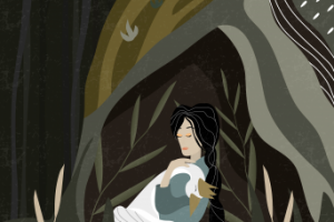 Иллюстрация к книге сказок «Дикие лебеди»