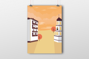 Афиша в стиле Flat Design