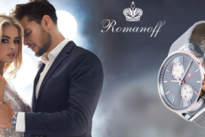Витрина рекламная для часовой компании Romanoff